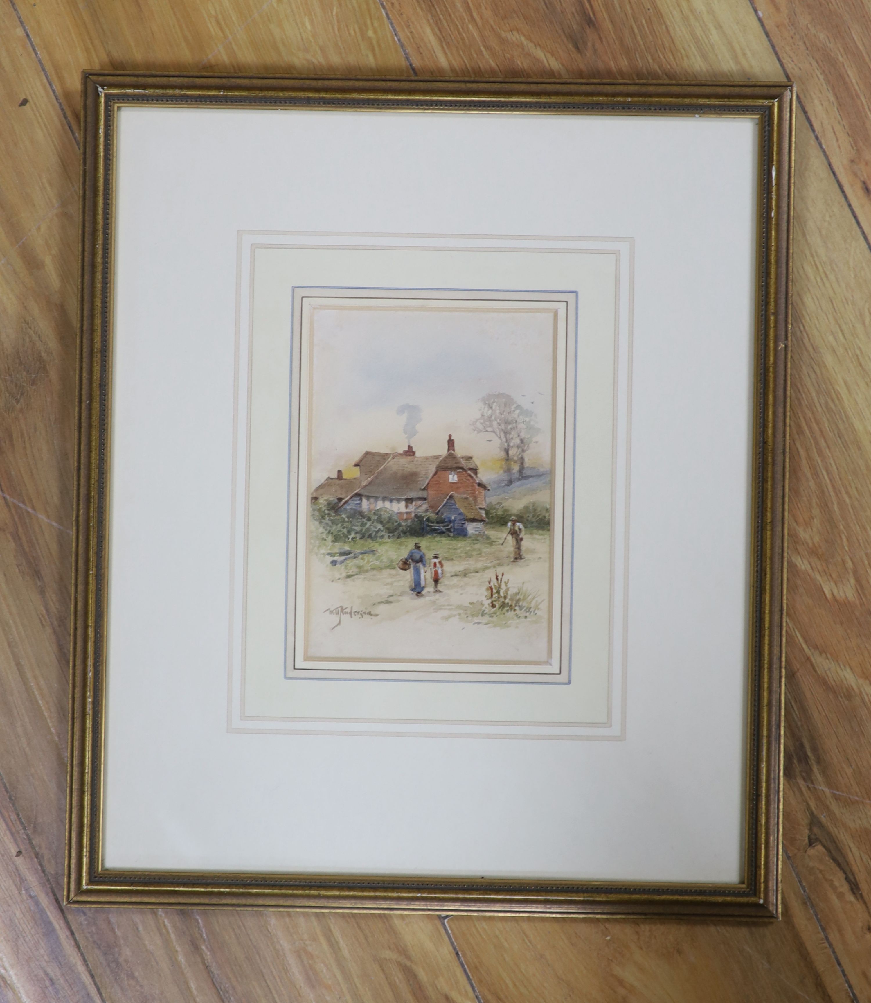 William Anderson (Exh.1880-1895), watercolour, 'A Farm House in Surrey', signed, 16 x 11cm